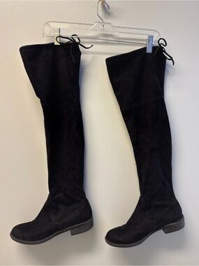 Over the knee black faux suede boot women’s 7.5